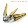 3 Piece Step Drill Bit Set, High Speed Steel, 1/4"-3/4",