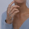 Aimimier 3Pcs Punk Cross Knuckle Ring with Chain Tassel Paperclip