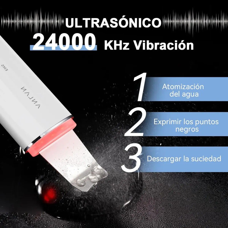Exfoliador De Piel Anlan Ultrasónica Con Luz Roja Y Azul