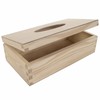 WooDeeDoo Rectangular Wooden Tissue Box Holder with Hinged Lid -