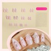 24Pcs 3D Flower Press on Nails Medium Almond French Tip