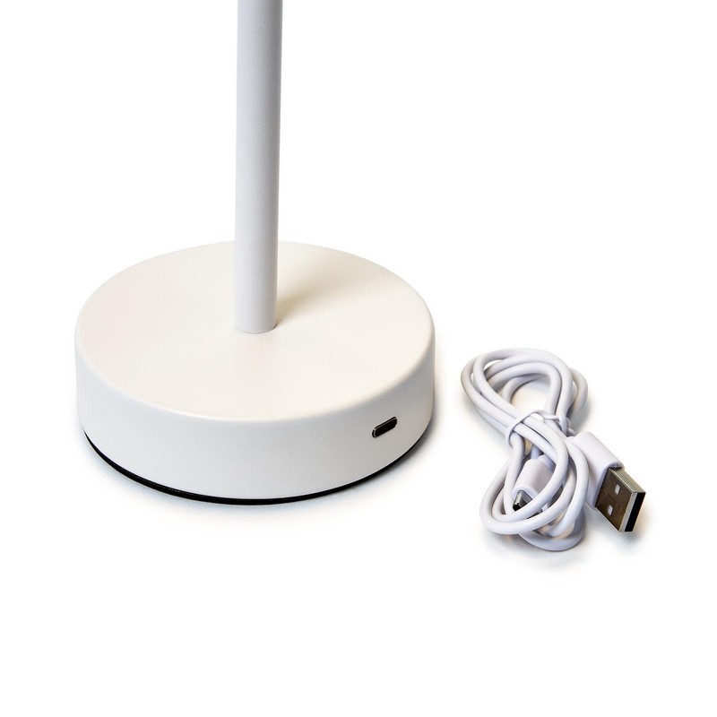 Two's Company Scalloped Edge Shade LED Cordless Table Lamp, 14.5-Inch,