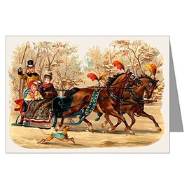 Epic Greeting Cards Twelve Holiday Notecards Of Family In A Horse And Sleigh Wishing You A Merry Christmas In A Boxed Set