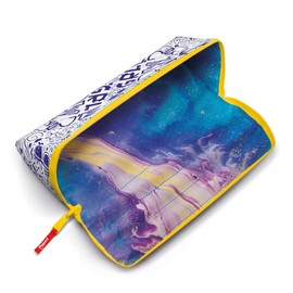 Maped - XXL PATTERN pencil case - with XXL opening: easy to find and remove pens - resistant polyester - can be painted with coloured and felt tip pens - large zip - blue
