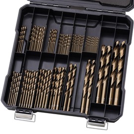 Sinyeenglon Cobalt Drill Bits Set for Hardened Metal and Stainless Steel, 101Pcs 1/16"-1/2" M35 HSS Twist Jobber Metal Drill Bits, with Index Storage Case