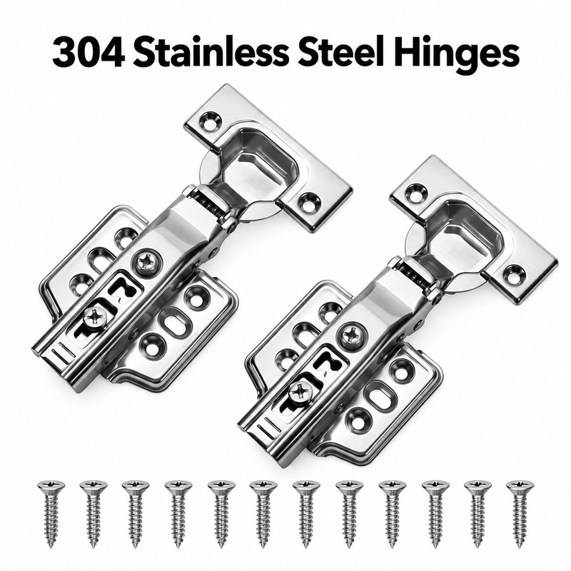 304 Stainless Steel Soft Close Cabinet Hinges – Hydraulic Concealed