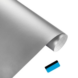 NewL Car Matte Silver Vinyl Wrap Film Stickers and Decals Foil Bubble Free Decoration DIY Motorcycle Automobiles Auto Accessories (30cm x 150cm)