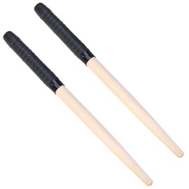 Taicols Maibachi Taiko Drum Sticks, 1 Pair Wood Drumsticks Taiko Drumsticks With Elastic Handle, Drumstick Master Drum Sticks for Musical Instrument Accessories rubber handle drum stick 35x2cm(Black)