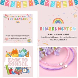 MANVEN First Day of School Gifts Mother Daughter Bracelet School Child 2024 First Day at School Girls Gifts School Cone First Day School Cone Filling Gifts School Child Girls 2024, Stainless Steel, No