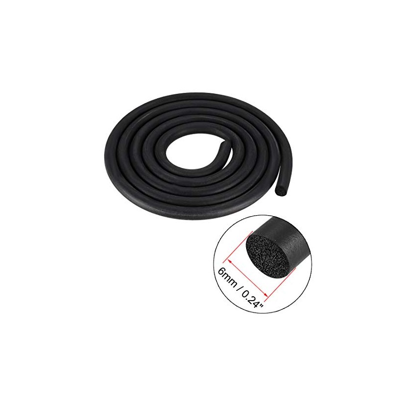sourcing map Foam Rubber Seal Weather Strip 6mm Diameter 1