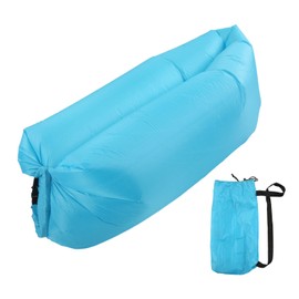 Inflatable Lounger Air Sofa Portable Foldable Comfortable Inflatable Couch with Storage Bag for Outdoor Camping Sky Blue