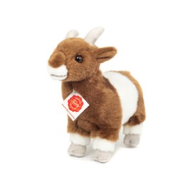 Teddy Hermann 91719 Ziege braun/weiß 22 cm, Kuscheltier, Plüschtier mit recycelter Füllung