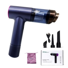 NAVA Products Compressed Air Duster | Cordless 12000Pa Suction Car Vacuum Cleaner | 2 in 1 Portable Handheld Vacuum & Duster | Type-C Rechargeable, Compact Air Blower for Car & Home (Metallic Blue)