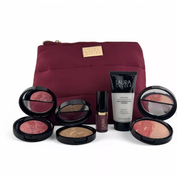 Laura Geller NEW Hydrate & Glow 5-Piece Collection & Bag