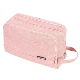 Toiletry Bag for Men Hanging Dopp Kit Water Resistant Shaving Bag Small Toiletry Bag for Traveling (Denim Pure Pink)