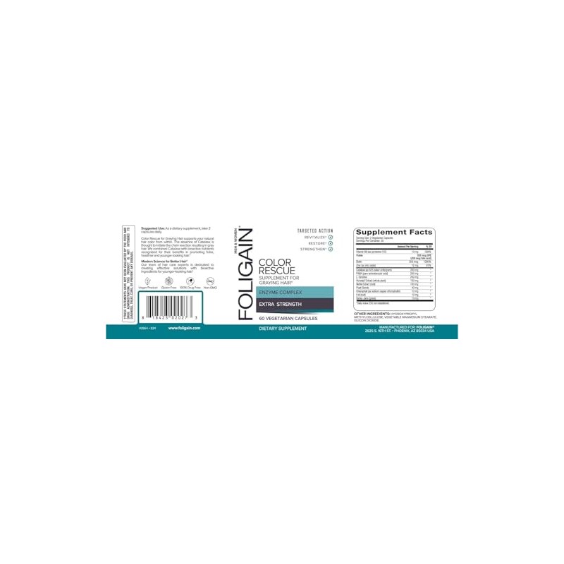 Foligain Suplemento Anti Canas 60 tabs Mejora el aspecto del