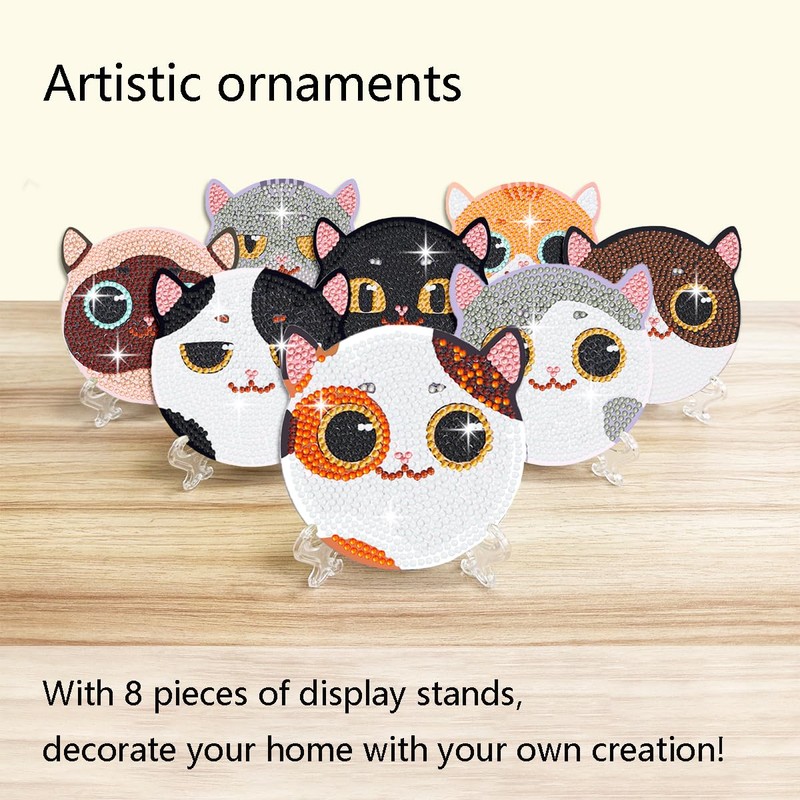 Muzagroo Art Diamond Painting Coaster with Holder, Diamond Art Kits