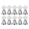 10Pcs Table Number Stands Stainless Steel Leaf Style Silver Color