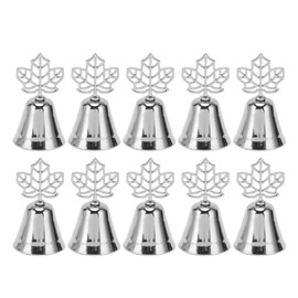 10Pcs Table Number Stands Stainless Steel Leaf Style Silver Color Widely Used Place Card Holder for Wedding Party Office