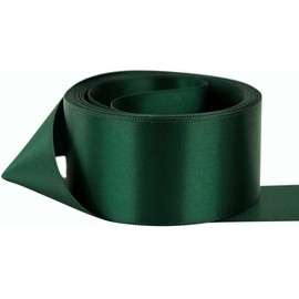 Dark Green Satin Ribbon - 50mm Wide - 5 Meter - for Gifts Wrap, Party, Sew, Crafts, Decoration, Cloths, Cars, Bows, Floral. Events, Christmas