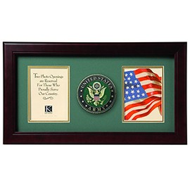 Allied Frame US Army Medallion Double Picture Frame - Two 4 x 6 Photo Openings