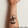 'Cowboy Riding Horse ' Temporary Tattoo - Water Resistant, Skin-Safe,