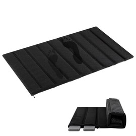 Heagoale - Alfombrilla de baño de piedra de secado ultra rápido, antideslizante, plegable, para baño, encimera de cocina, mascota, color negro