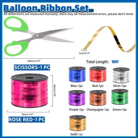 Glarks 9pcs 800 Yards Curling Ribbon Set, 8 Farben 1/5" Breite Crimped Ballon Ribbon String Wrapping Curling Ribbon Weihnachtsband mit Schere für Holiday Wrapping Dekoration
