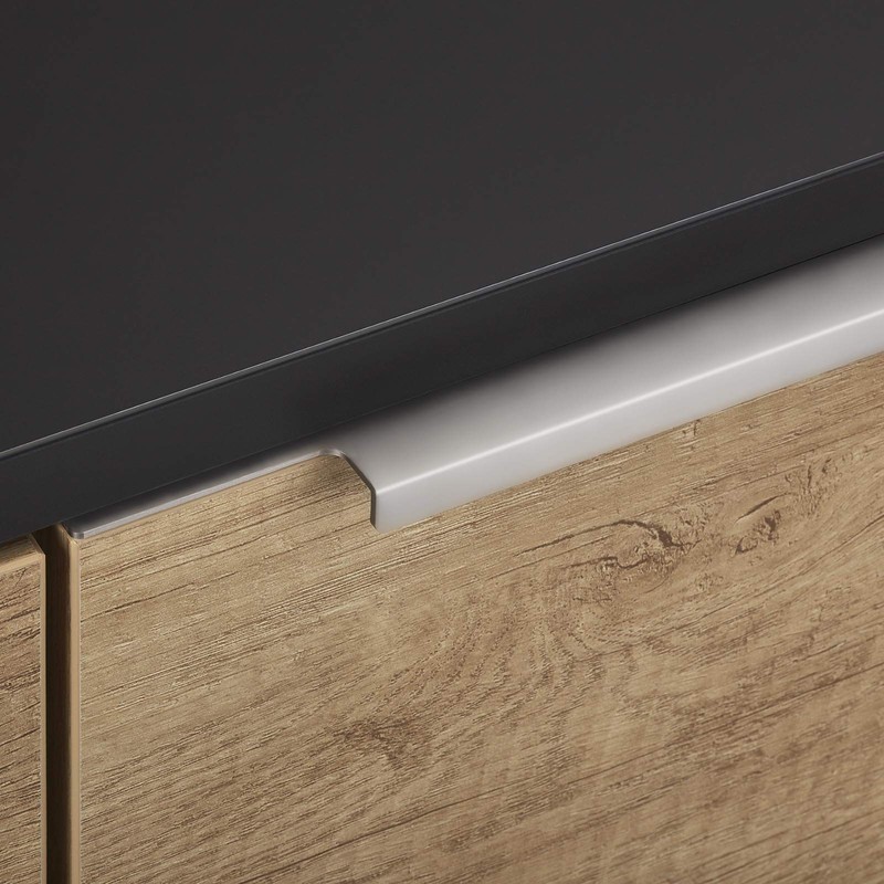 Blankett Slim Furniture Handles, 145 mm, Aluminium, Chrome, Matt, Rear