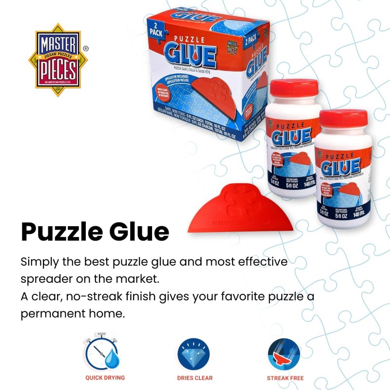 MasterPieces – Puzzle Glue with Wide Plastic Spreader, Easy to