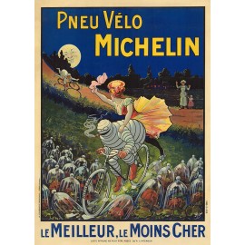 Michelin Man - Bibendum Vintage Bicycle Poster - Cycling - 11 x 17" Fine Art Paper