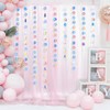 G2PLUS Iridescent Circle Streamer Garland: 16m Holographic Rainbow Hanging Paper