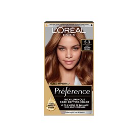 L'Oreal Paris Preference Hair Dye, Long Lasting, Luminous Permanent Hair Colour, 5.3, Virginia