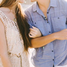 OIDEA 1 Pair (2 Pieces) Ring Partner Pendant with 45 cm and 50 cm Chain, Necklace Collar for Men and Women, Stainless Steel, Cubic Zirconia