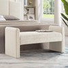 24KF Modern Boucle Teddy Lovely Bench, Upholstered Bed Bench Entryway