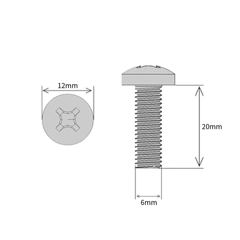 M6 (6mm x 20mm) Pozi Pan Head Machine Screws -