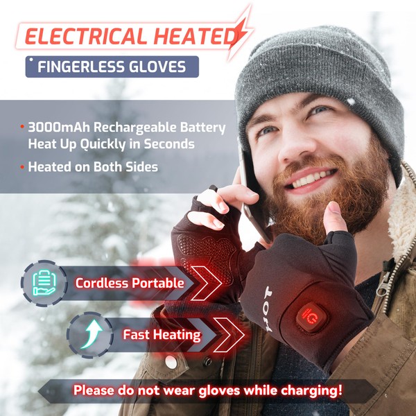 Wenyueyan Heated Gloves for Men Women- Rechargeable Touchscreen Cold Winter