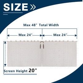 Pearwow Fireplace Mesh Screen Curtain,Two 24" Wide x 20" High Panels,Hanging Replacement Screens for Home Wood Burning Fireplaces,Antique Brass