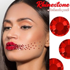 1440pcs SS16 4.0mm Red Flatback Rhinestones Bulk K9 Glass Siam Red Gems Round Beads Stones Diamonds Ruby Red Nail Charms Jewels Nail Art Supplies Decor for Nails Eyes Face Makeup Crafts DIY Tumblers