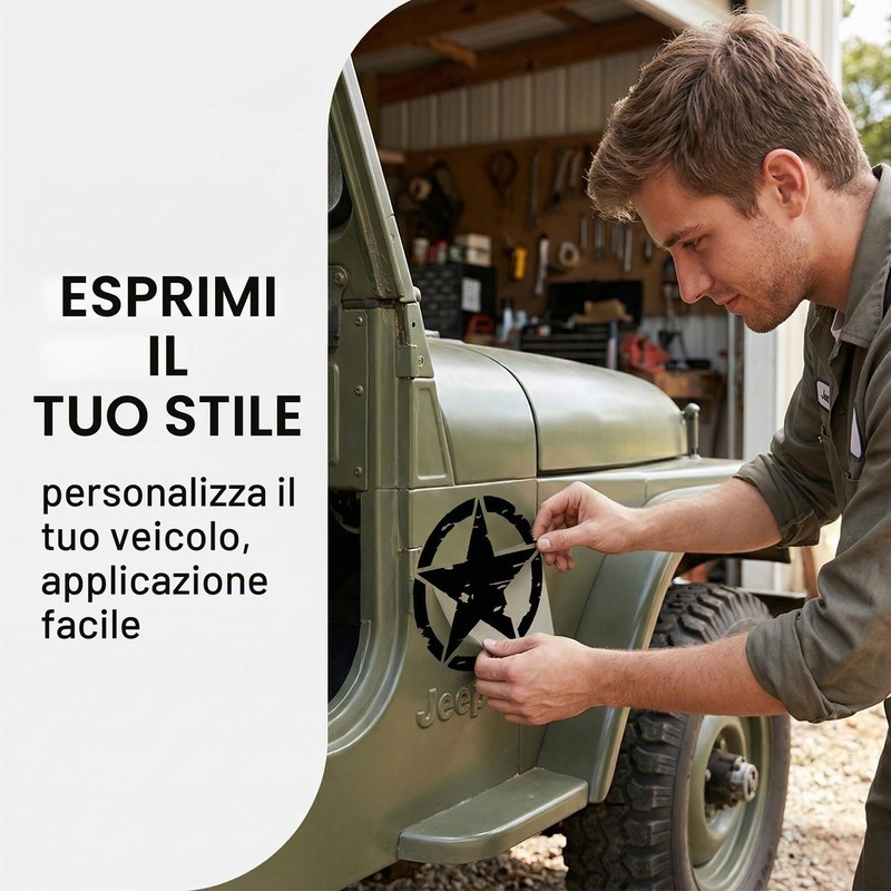 GXGM 2 Pezzi Adesivo Stella Militare Nera – Adesivi per