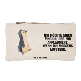 Parent-New Mr. & Mrs. Panda S Makeup Bag Marching Penguin, White, Hand drawn