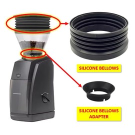 OYSTERBOY 2Pcs Food Grade Durable Silicone Bellows Single Dose Hopper Plus Gasket Replacement Compatible with Baratza Encore/Encore ESP/Virtuosa+ Coffee Grinder for Zero Rentention Pure Flavor