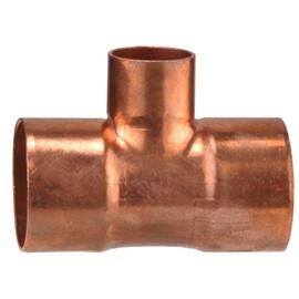 Cornat Soldering T-piece, copper, 3 sockets, 1 reduced outlet, A 28 mm, B 22 mm, 1 piece, T51302822
