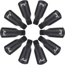 10 Pcs Nail Clips, Nail Polish Remover Clips, Black | Acrylic Gel Nail Remover Clips, Art Gel Cap Soak Off Clip for Toenail & Finger UV Polish Removal