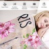 Paris Eiffel Tower Throw Blanket Pink Flowers Towers Bicycle Pattern