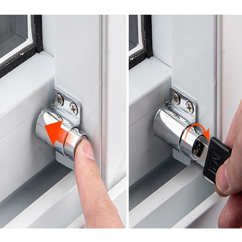 Window Locks with Key, Aluminum Alloy Window Door Frame Security