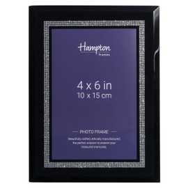Hampton Frames RITZY 4x6 (10x15cm) Gloss Black Photo Frame Glass RIT46BLK