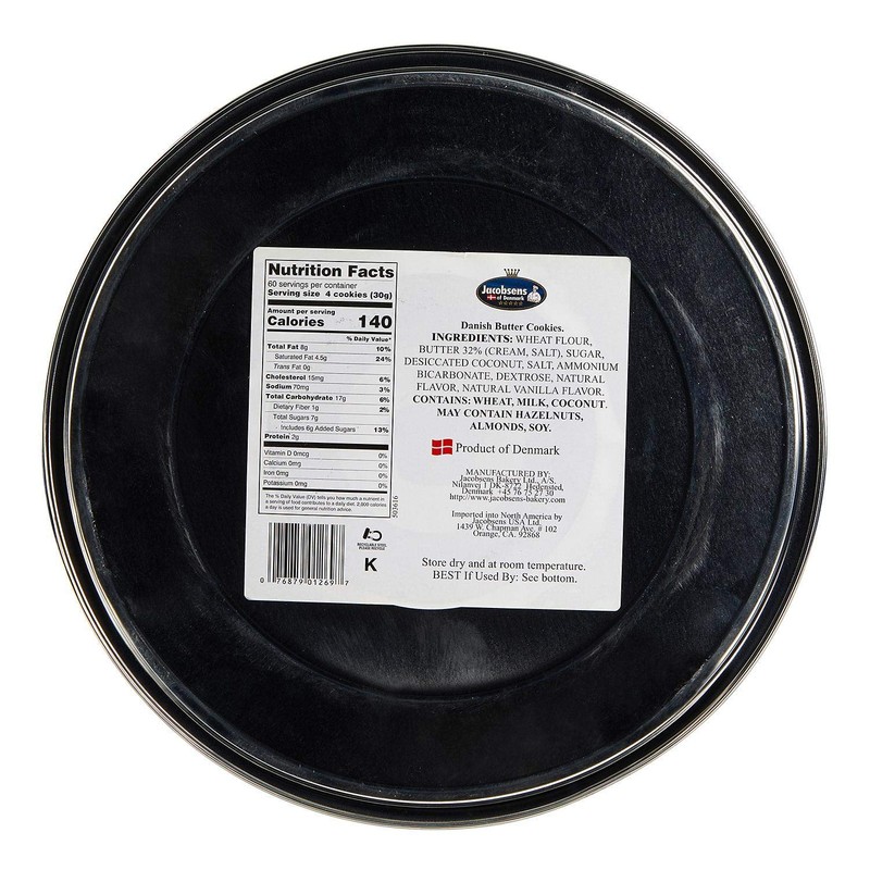 Jacobsens Danish Butter Cookies, 64 Ounce