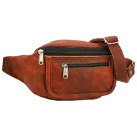 Gusti Tristan Women's and Men's Bum Bag Leather Festival Bag Brown Leather, brown