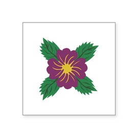 CafePress Flower Leaves Floral Sticker Square Bumper Sticker Car Decal